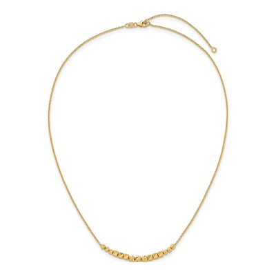 14K Yellow Gold Diamond-Cut Beaded Necklace – view 5