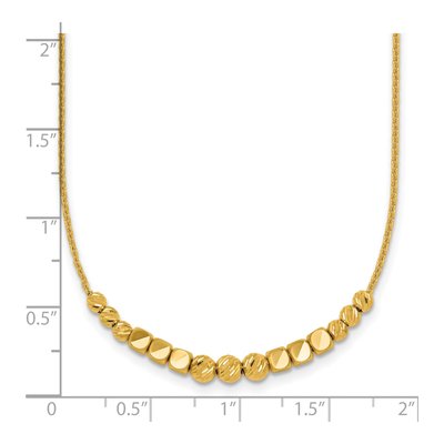 14K Yellow Gold Diamond-Cut Beaded Necklace – view 6