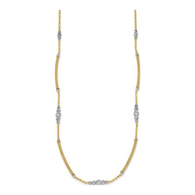 14K Two-Tone Gold Woven Bars Necklace – view 3