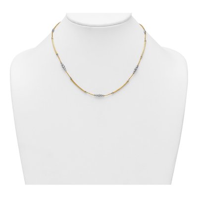 14K Two-Tone Gold Woven Bars Necklace – view 4