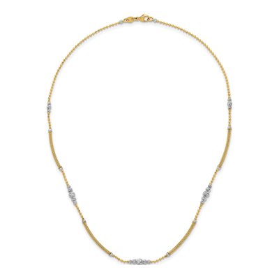 14K Two-Tone Gold Woven Bars Necklace – view 5