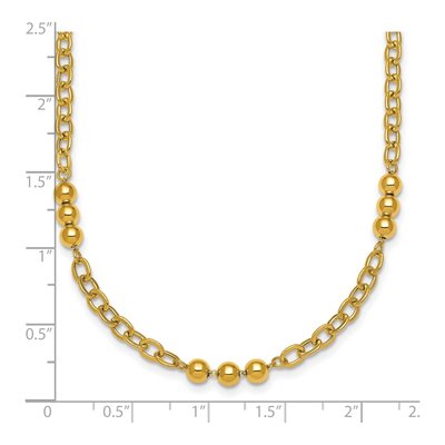 14K Yellow Gold Beaded Cable Link Necklace – view 6