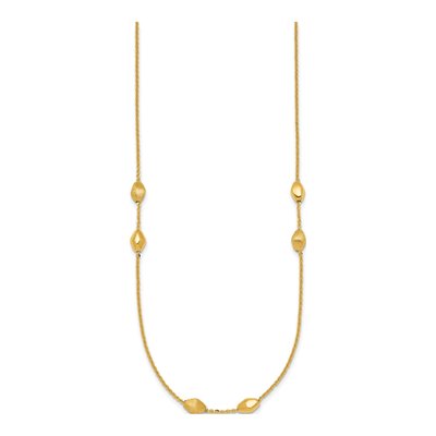 14K Yellow Gold Beaded 5-Station 24-Inch Necklace – view 3