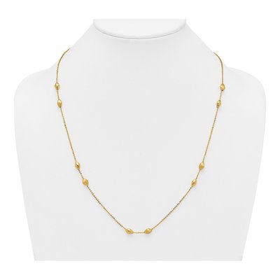 14K Yellow Gold Beaded 5-Station 24-Inch Necklace – view 4