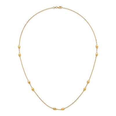 14K Yellow Gold Beaded 5-Station 24-Inch Necklace – view 5