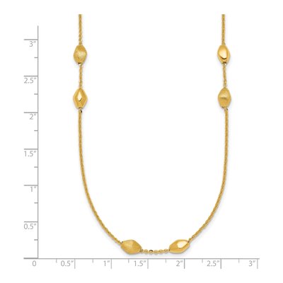 14K Yellow Gold Beaded 5-Station 24-Inch Necklace – view 6