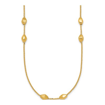 14K Yellow Gold Beaded 5-Station 24-Inch Necklace