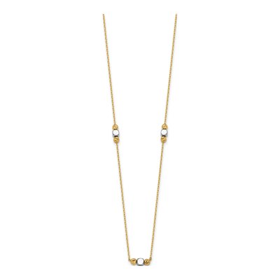 14K Two-Tone Gold Station Necklace – view 3