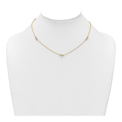 14K Two-Tone Gold Station Necklace – view 4