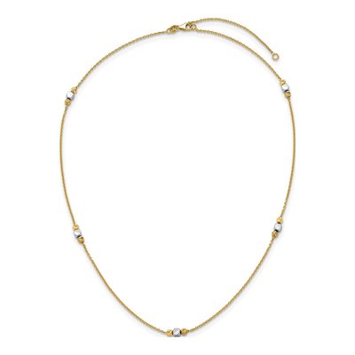 14K Two-Tone Gold Station Necklace – view 5