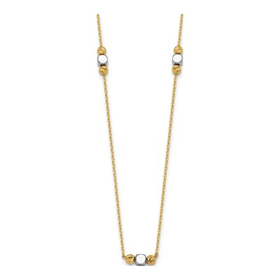 14K Two-Tone Gold Station Necklace