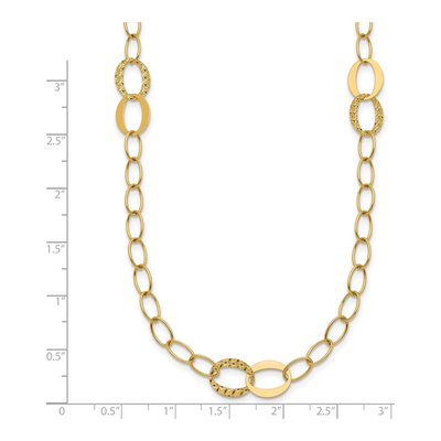 14K Yellow Gold Fancy Oval Link 3-Station Necklace – view 6