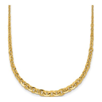 14K Yellow Gold Graduated Cable Necklace