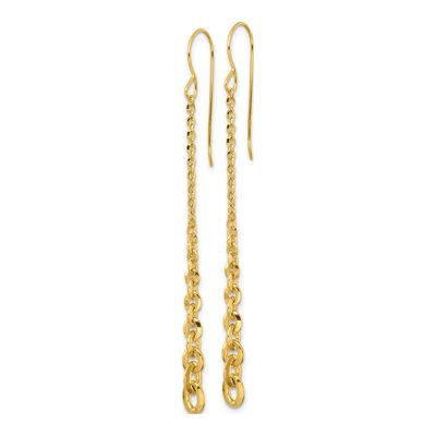 14K Yellow Gold Graduated Cable Dangle Earrings – view 3