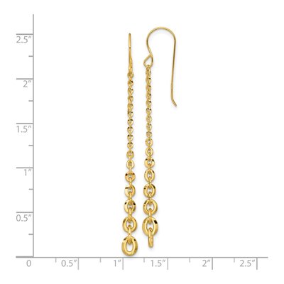 14K Yellow Gold Graduated Cable Dangle Earrings – view 4