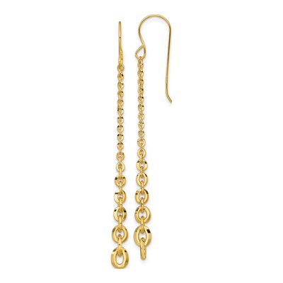 14K Yellow Gold Graduated Cable Dangle Earrings