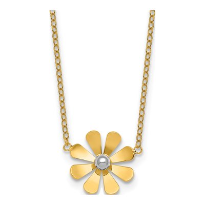 14K Yellow Gold Daisy Necklace