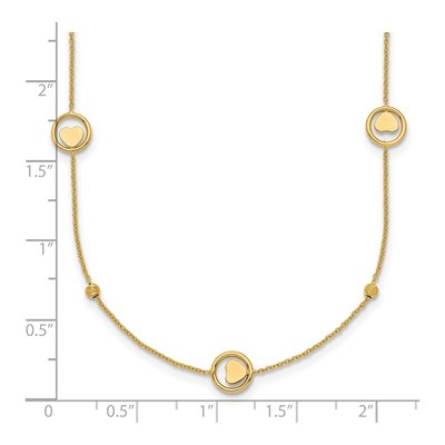 14K Yellow Gold Heart Circle Necklace – view 6