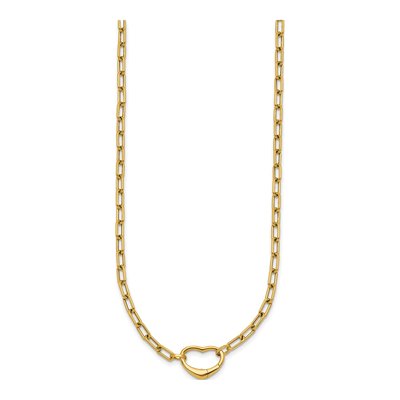 14K Yellow Gold Oval Link Heart Convertible Necklace – view 3
