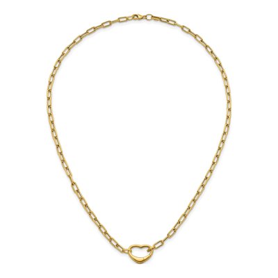 14K Yellow Gold Oval Link Heart Convertible Necklace – view 5