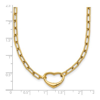 14K Yellow Gold Oval Link Heart Convertible Necklace – view 6