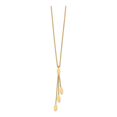 14K Yellow Gold Oval Dangle Necklace – view 3