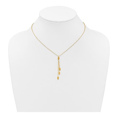 14K Yellow Gold Oval Dangle Necklace – view 4