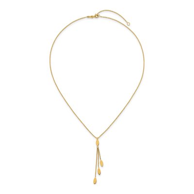 14K Yellow Gold Oval Dangle Necklace – view 5