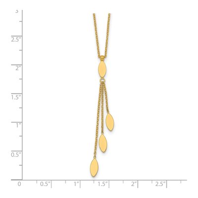 14K Yellow Gold Oval Dangle Necklace – view 6