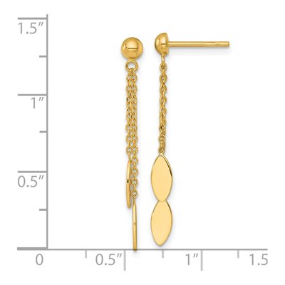 14K Yellow Gold Oval Dangle Earrings – view 4