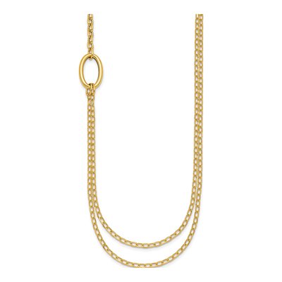 14K Yellow Gold Double Strand Cable Necklace – view 3