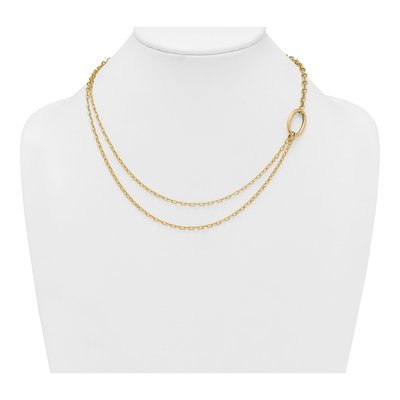 14K Yellow Gold Double Strand Cable Necklace – view 4