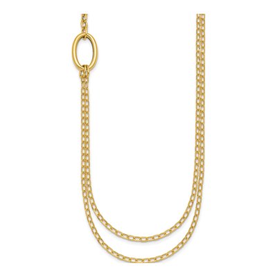14K Yellow Gold Double Strand Cable Necklace