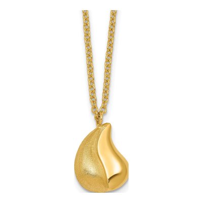 14K Yellow Gold Teardrop Necklace