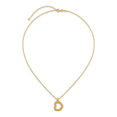14K Yellow Gold Diamond-Cut Heart Pendant Necklace – view 5