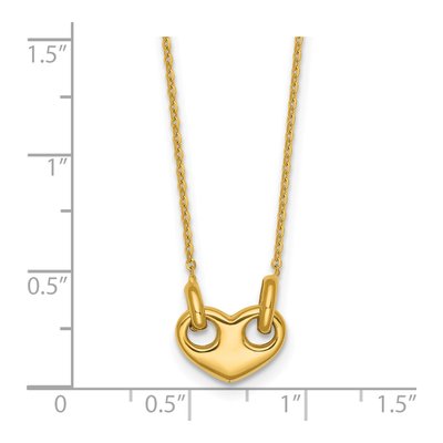 14K Yellow Gold Heart Necklace – view 6