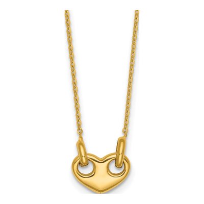 14K Yellow Gold Heart Necklace