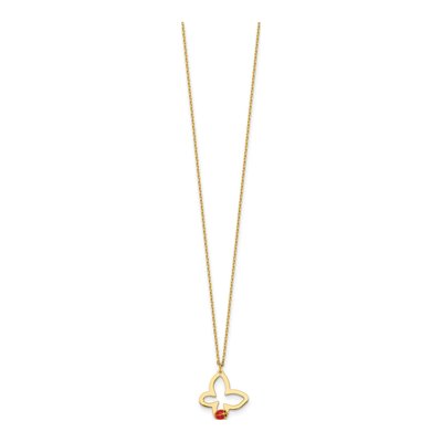 14K Yellow Gold Girls' Butterfly Ladybug Necklace – view 3