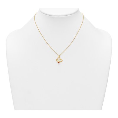 14K Yellow Gold Girls' Butterfly Ladybug Necklace – view 4