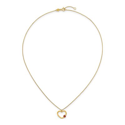 14K Yellow Gold Girls' Ladybug Heart Necklace – view 5