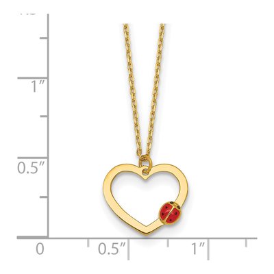 14K Yellow Gold Girls' Ladybug Heart Necklace – view 6