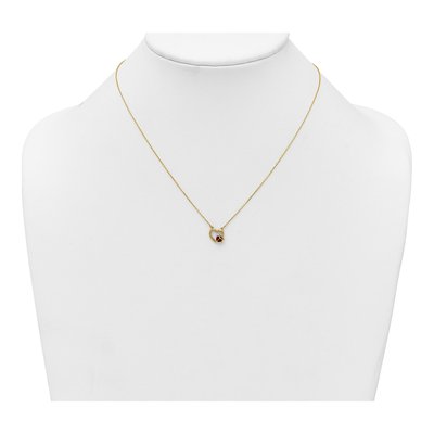 14K Yellow Gold Ladybug on Heart Necklace – view 4
