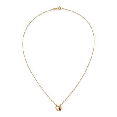 14K Yellow Gold Ladybug on Heart Necklace – view 5