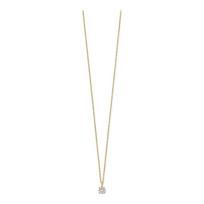 14K Yellow Gold CZ Solitaire Necklace – view 3