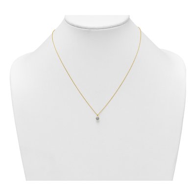 14K Yellow Gold CZ Solitaire Necklace – view 4