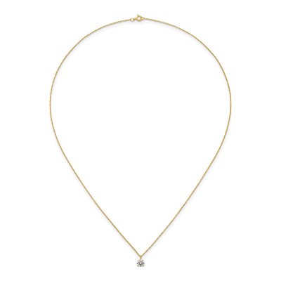 14K Yellow Gold CZ Solitaire Necklace – view 5
