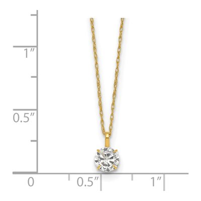 14K Yellow Gold CZ Solitaire Necklace – view 6