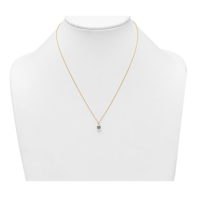14K Yellow Gold CZ Round Solitaire Necklace – view 4