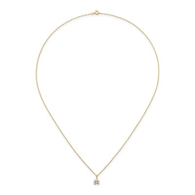 14K Yellow Gold CZ Round Solitaire Necklace – view 5