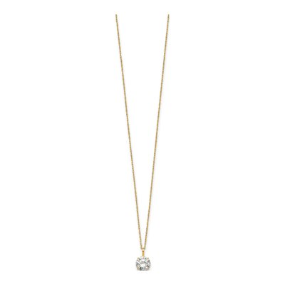 14K Yellow Gold CZ Solitaire Necklace – view 3